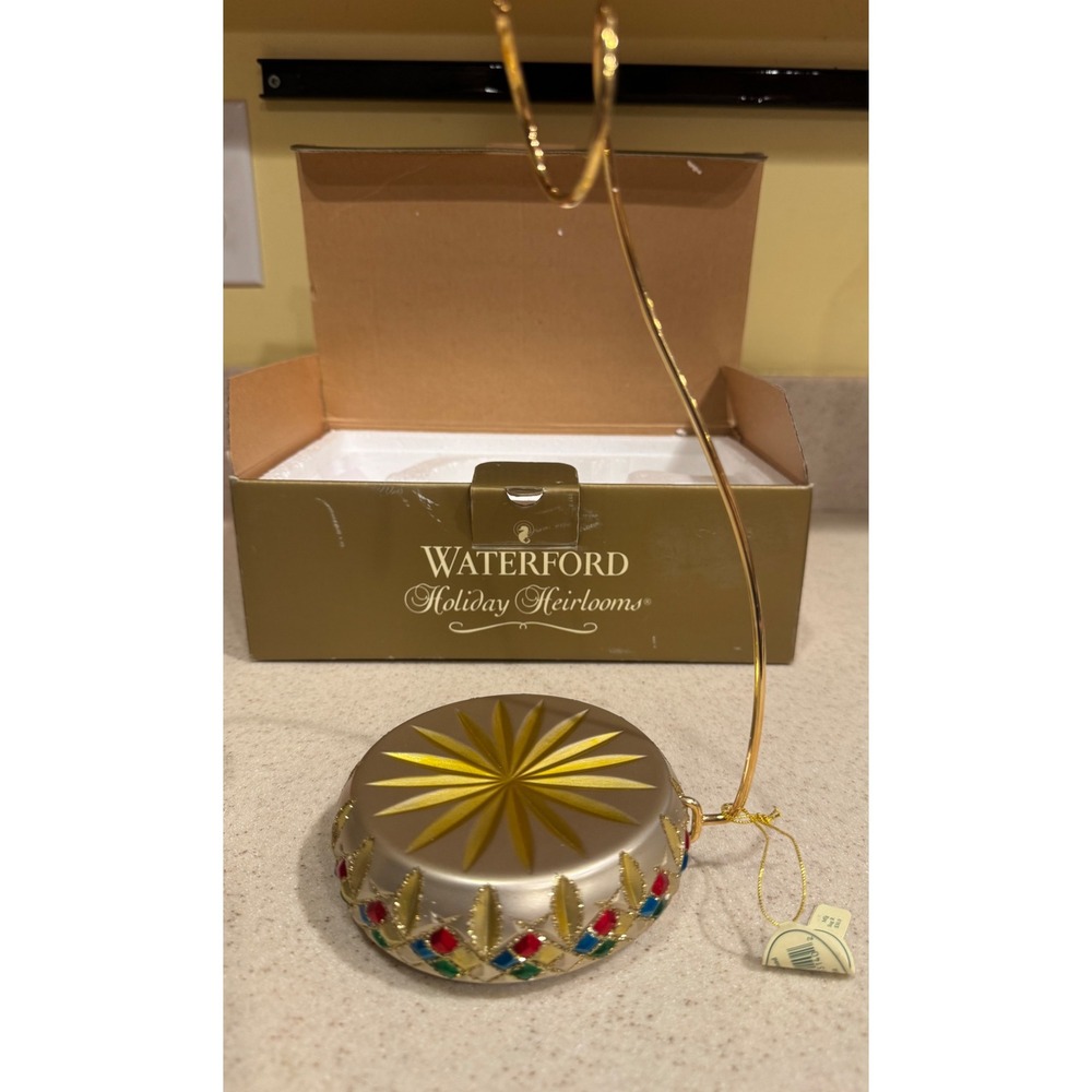 Waterford Holiday Heirlooms Glenmeade Small Ornament Stand Gold Multi With box